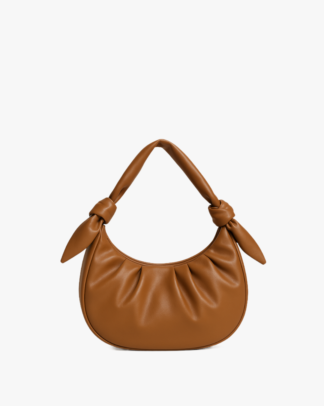 Knotted Shoulder Bag – Tan Elegance