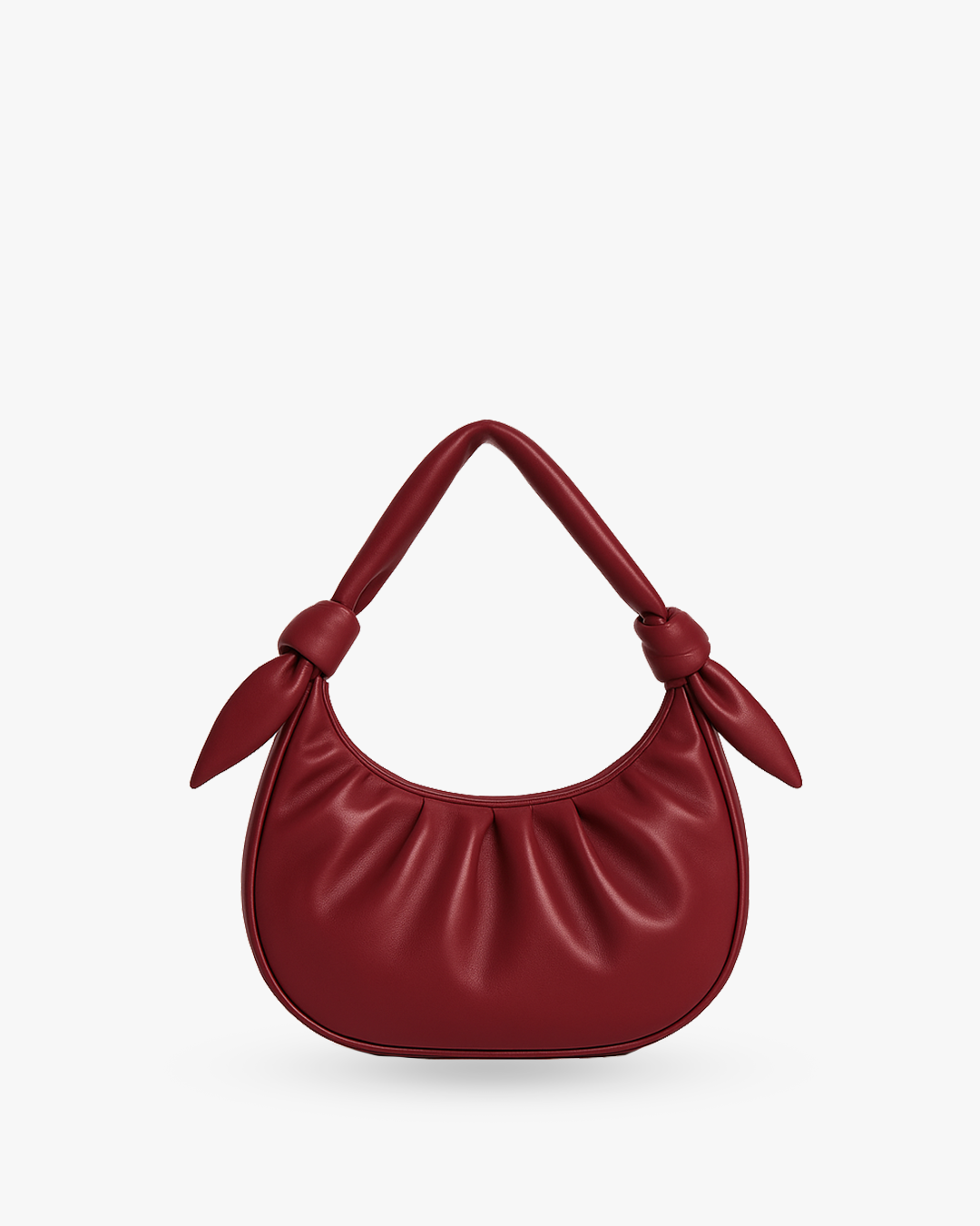 Knotted Shoulder Bag – Maroon Elegance
