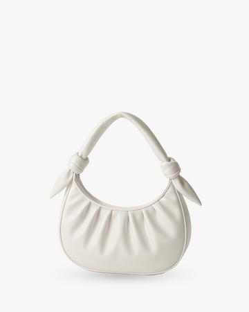 Knotted Shoulder Bag – White Elegance